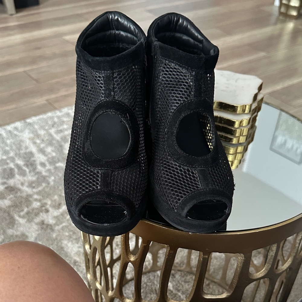 Rucoline Black Mesh Flat Boots